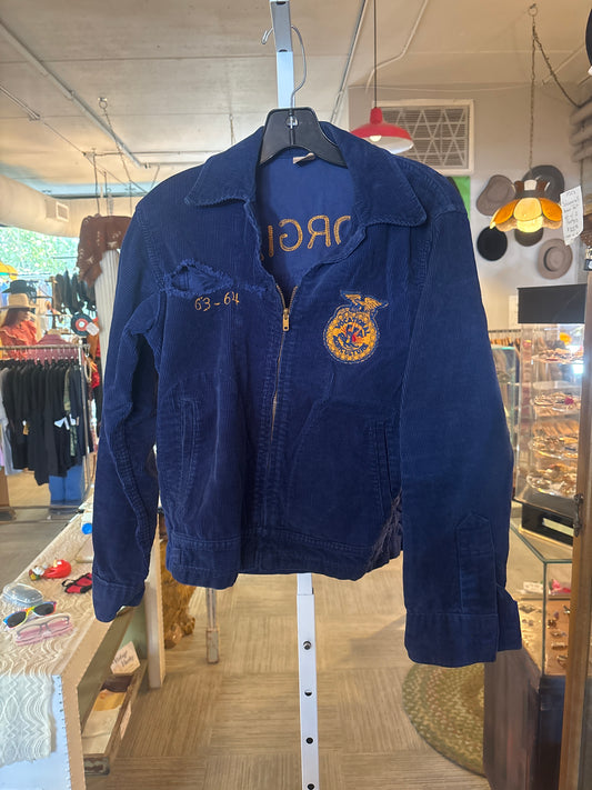 1963-64 Navy Blue Effingham County Corduroy Jacket