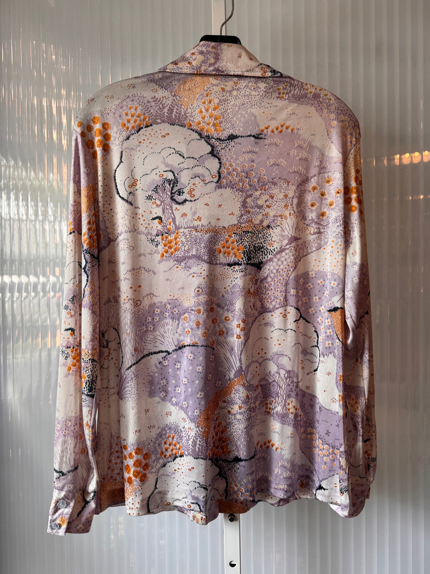 1970s Lavender Point-Collar Button Up Shirt