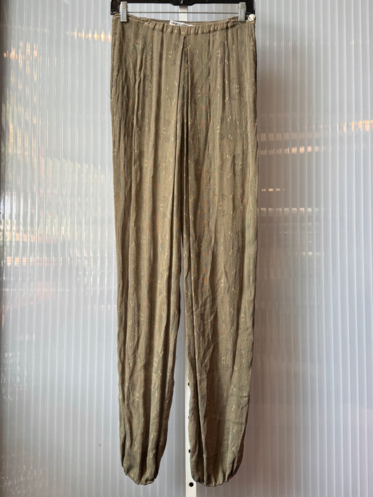 1990s Giorgio Armani Olive Green Textured Pants