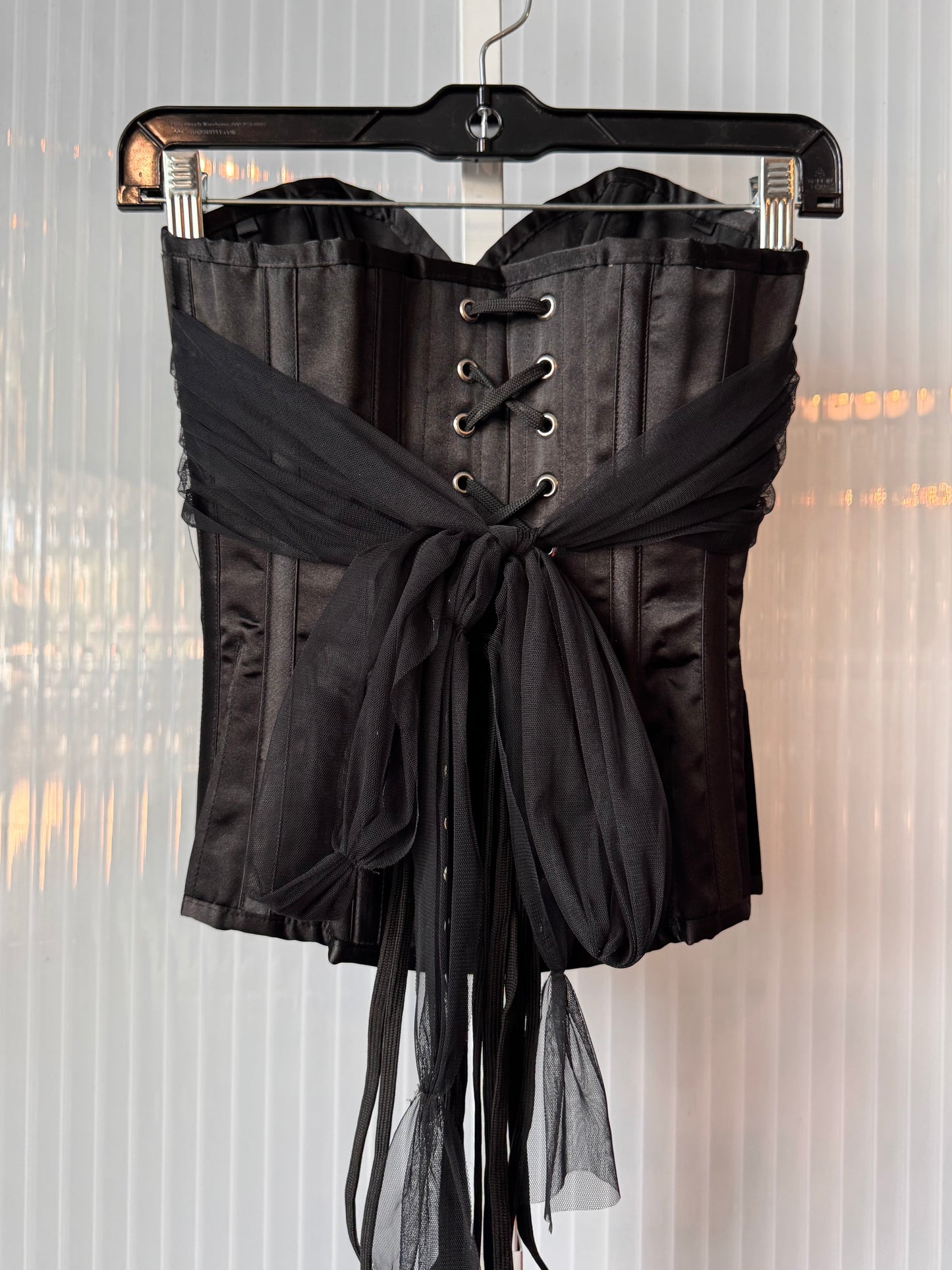Corset Story Black & Red Satin Overbust Corset