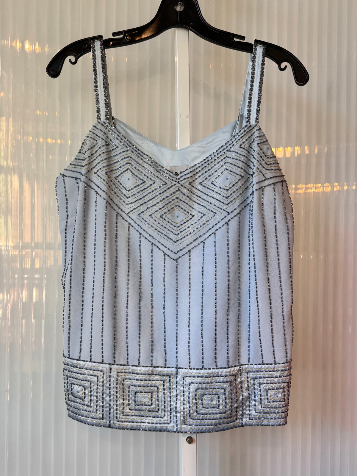 Y2K Light Blue Beaded Top
