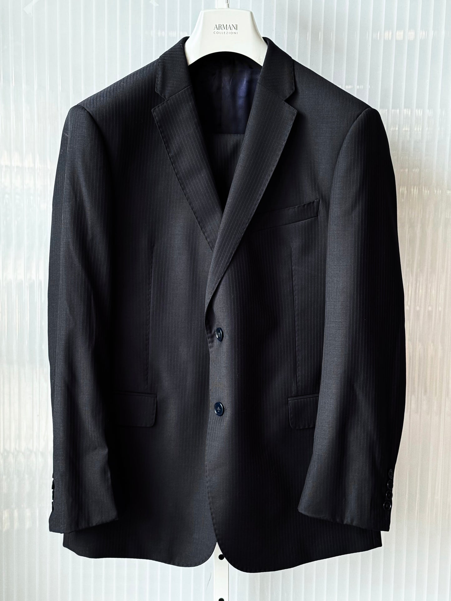 Armani Collezioni Black Striped Suit Jacket & Pants Set NWT