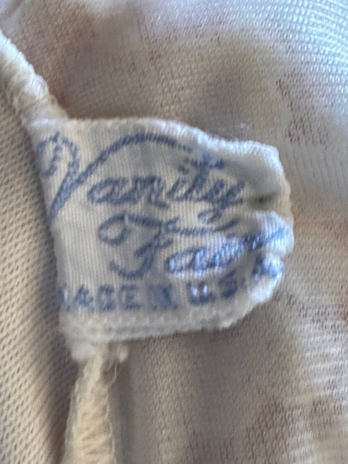 1950s Vanity Fair White + Blue Slip