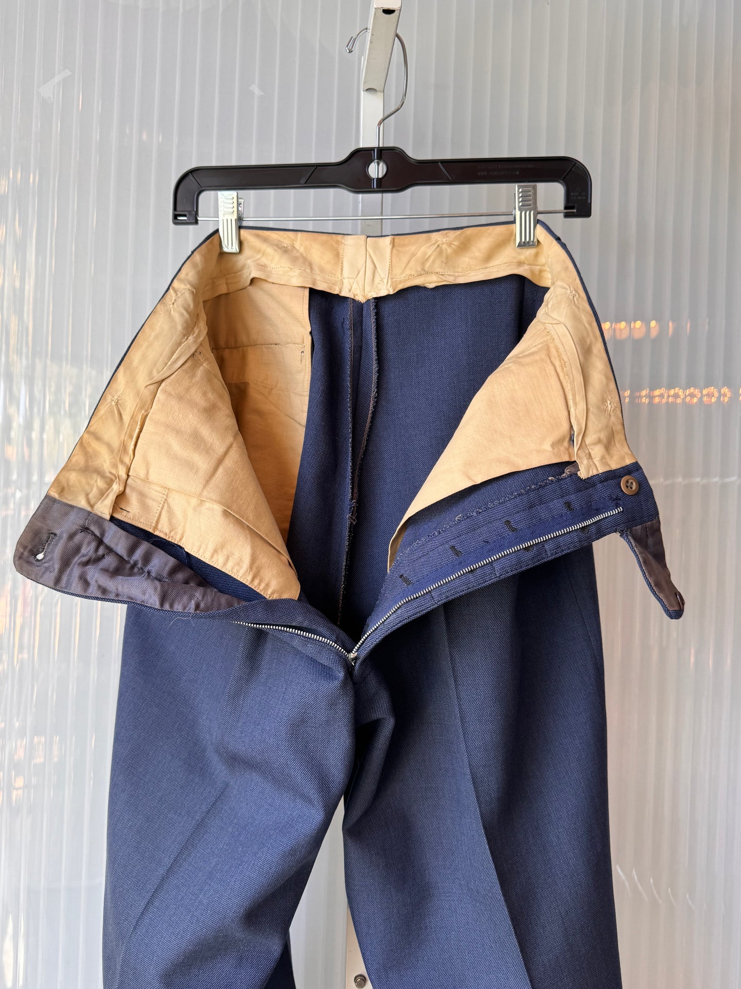 1950s Navy Blue Pleated Trousers
