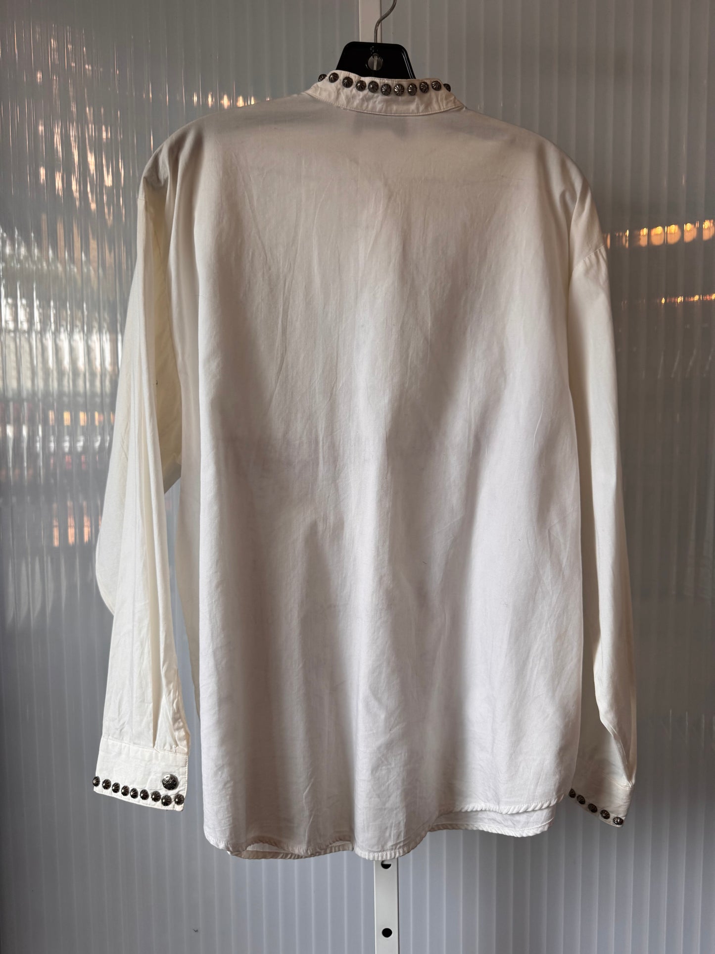 1990s White Pin-tuck Western Shirt