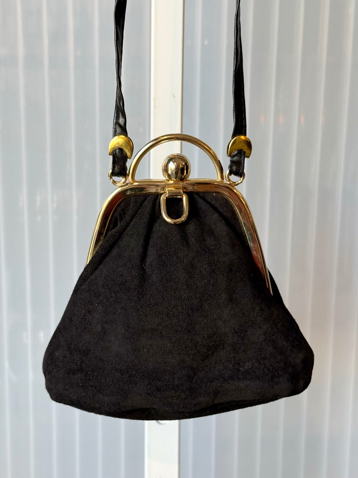 Black Italian Suede Pouch