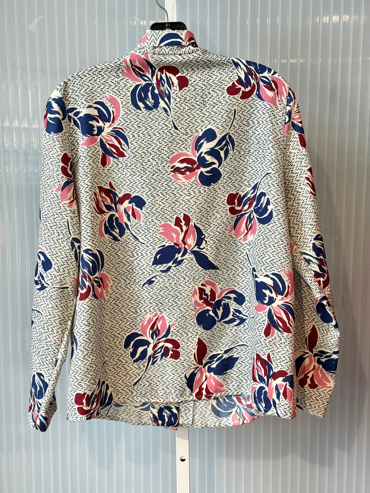 1980s Pussy Bow Blouse with Floral print