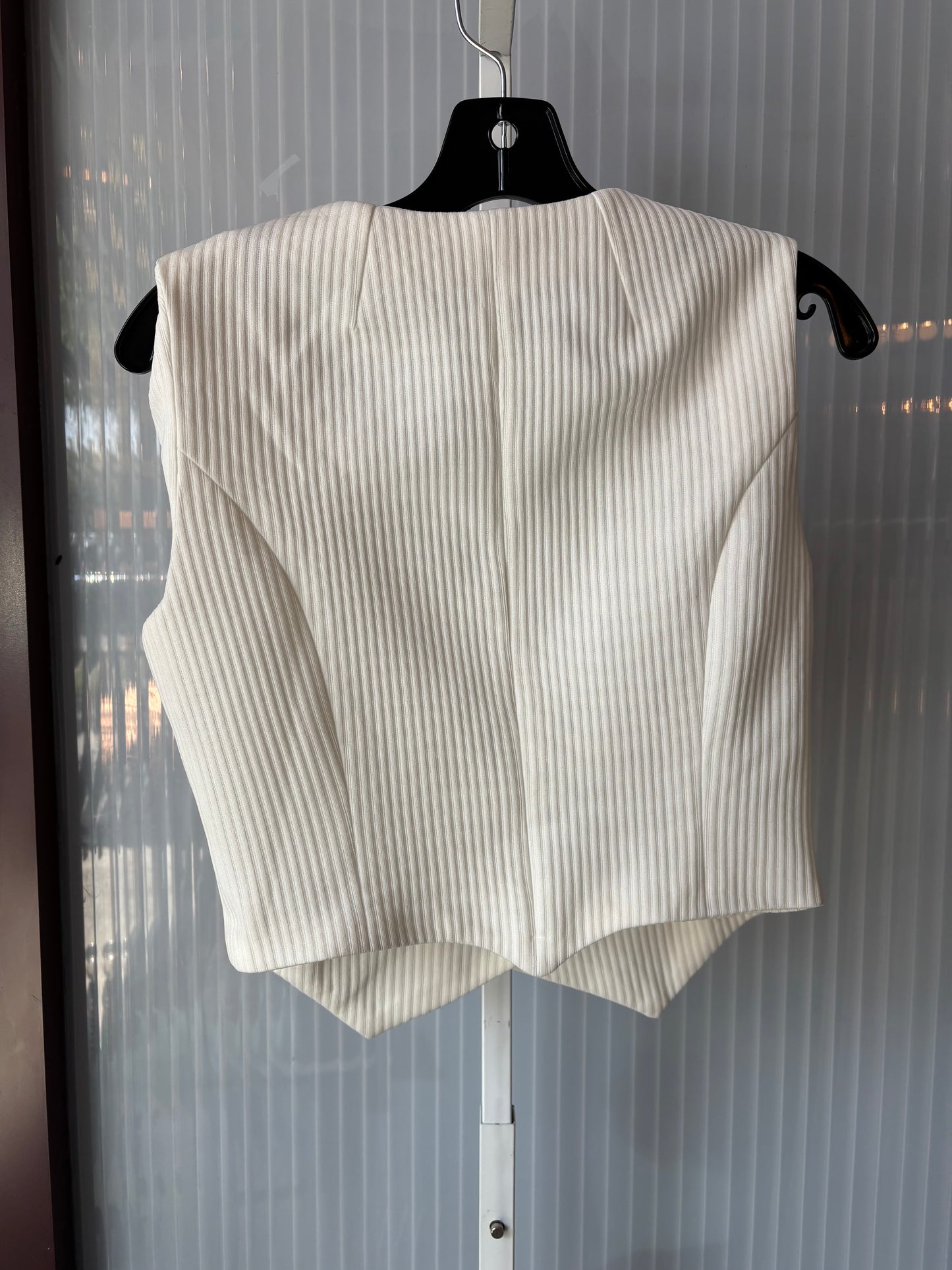 1970s White Ribbed Vest & Bellbottom Pants Set