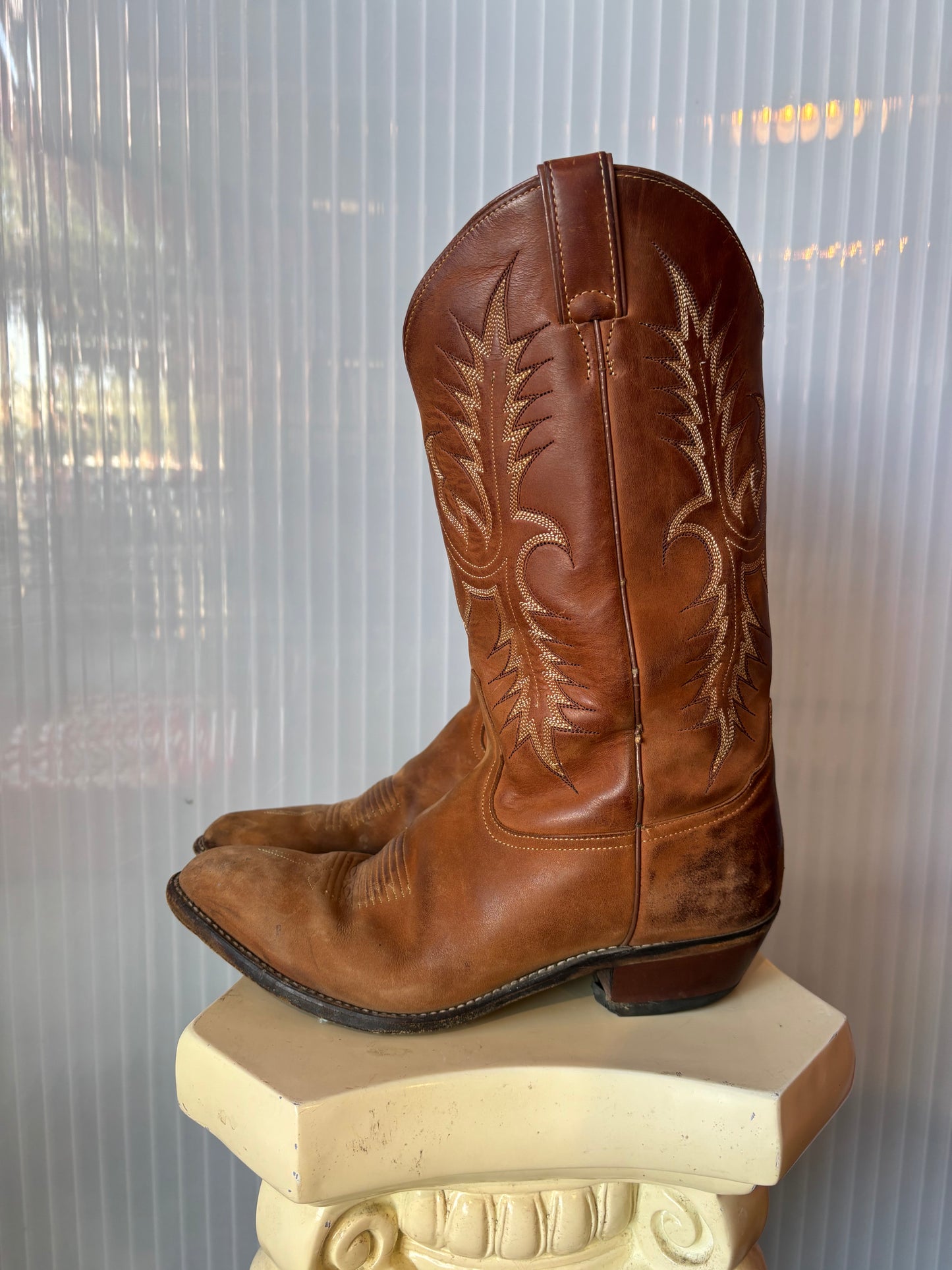 Tony Lama Brown Suede Cowboy Boots