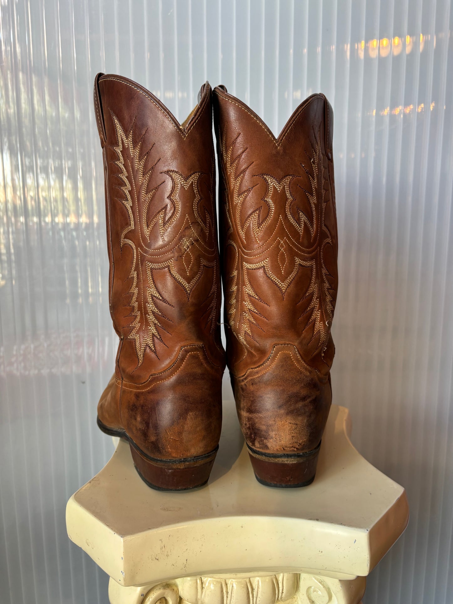 Tony Lama Brown Suede Cowboy Boots