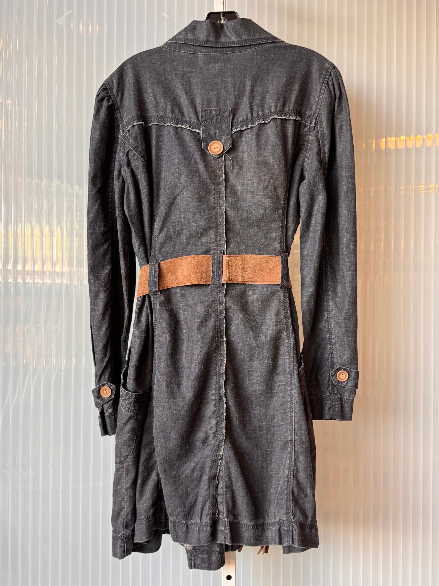 1990s DKNY Denim Button-Up Trench Dress