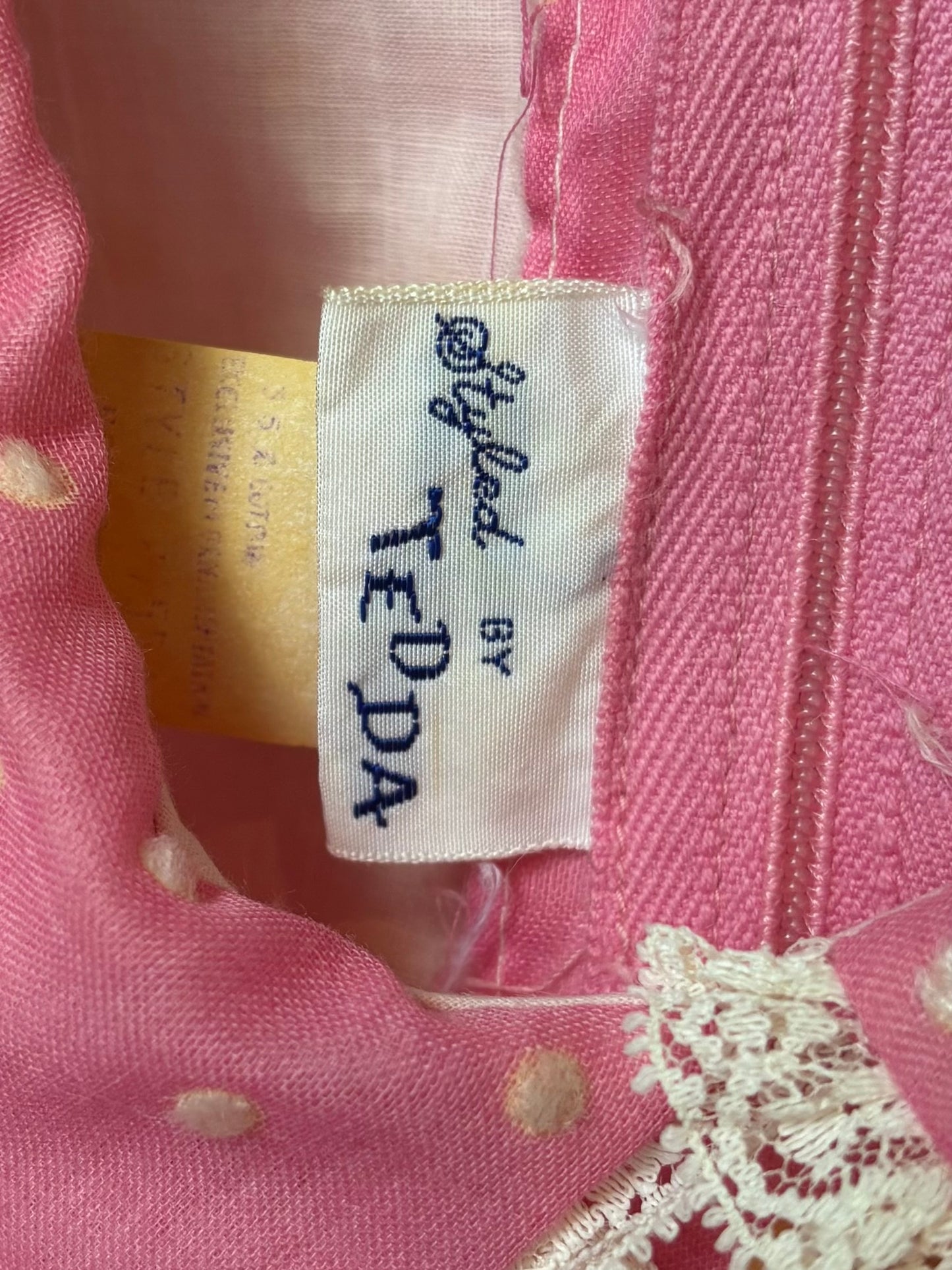 1960s Pink Peter-Pan Collar Polka Dot Dress