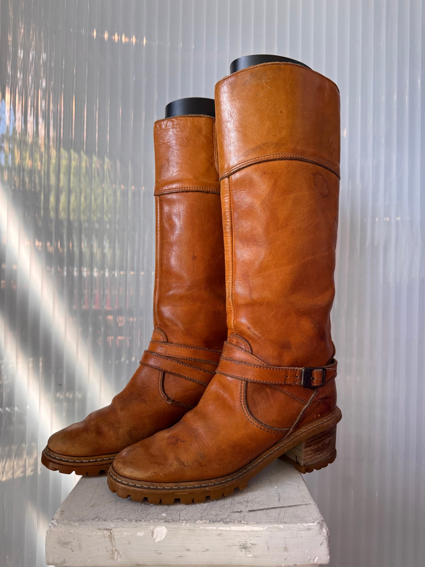 Rosita Brown Leather High Boots