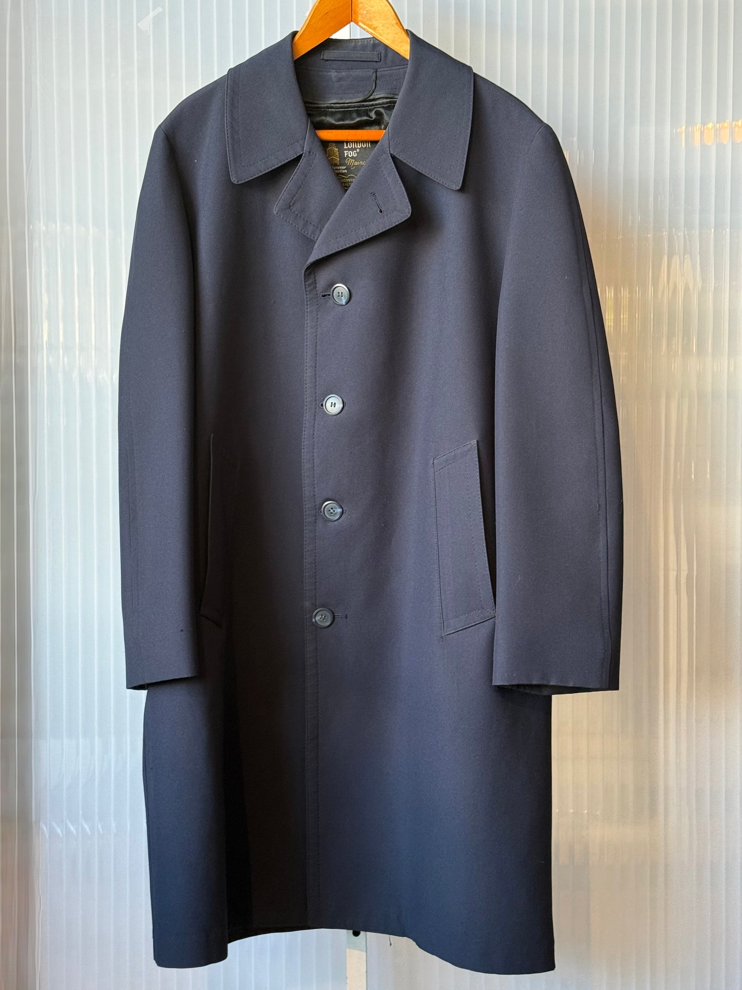 1990s London Fog Navy Blue Trench Coat