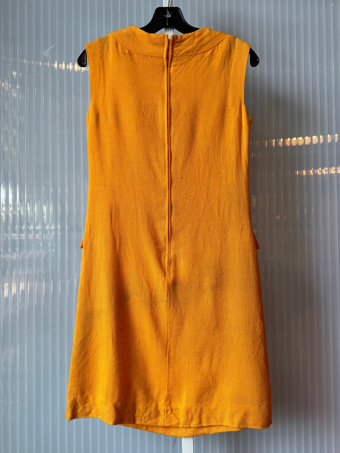 1970s Orange Mod Style Shift Dress