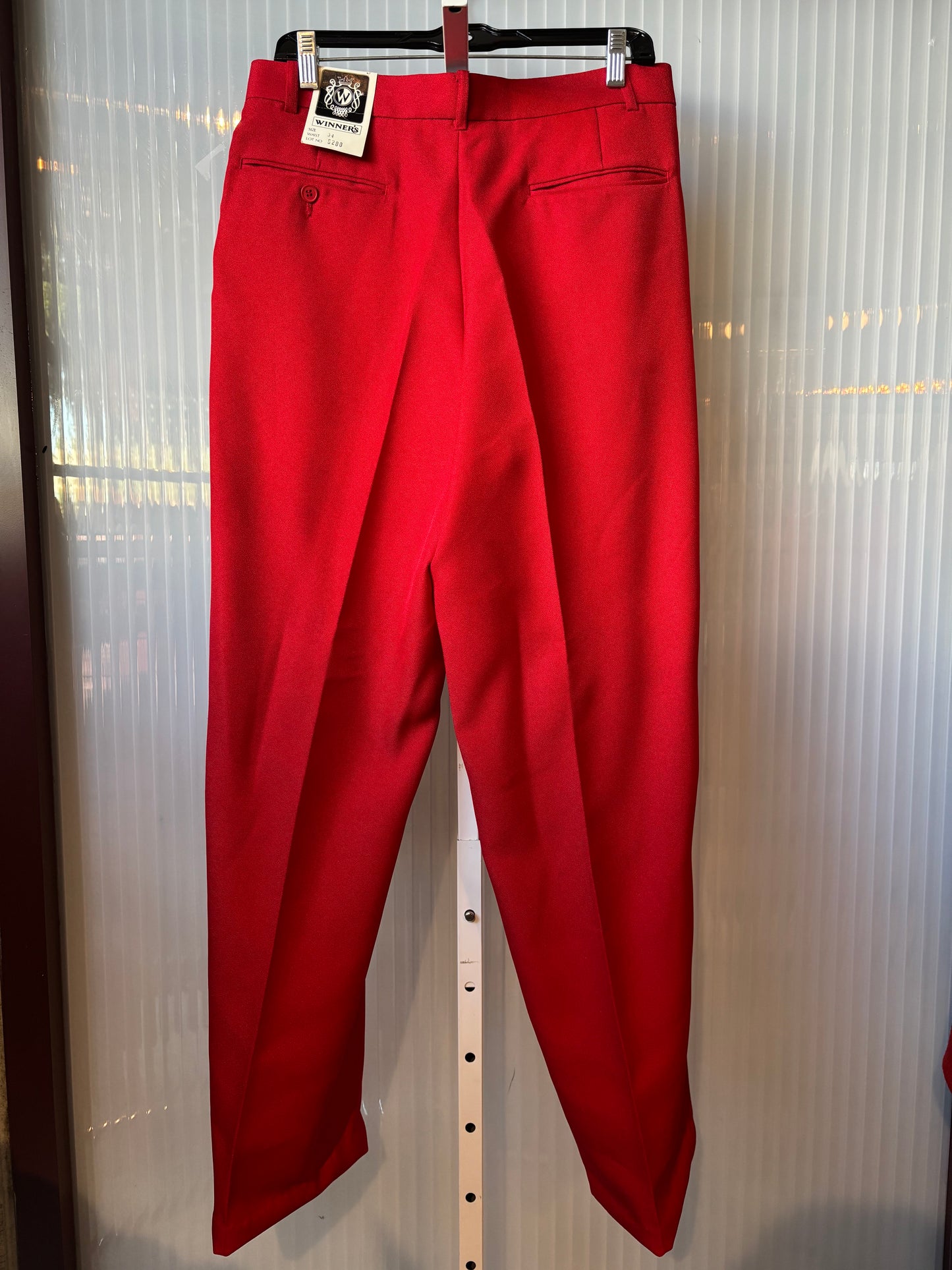 1970s Deadstock Red Pleated Trousers
