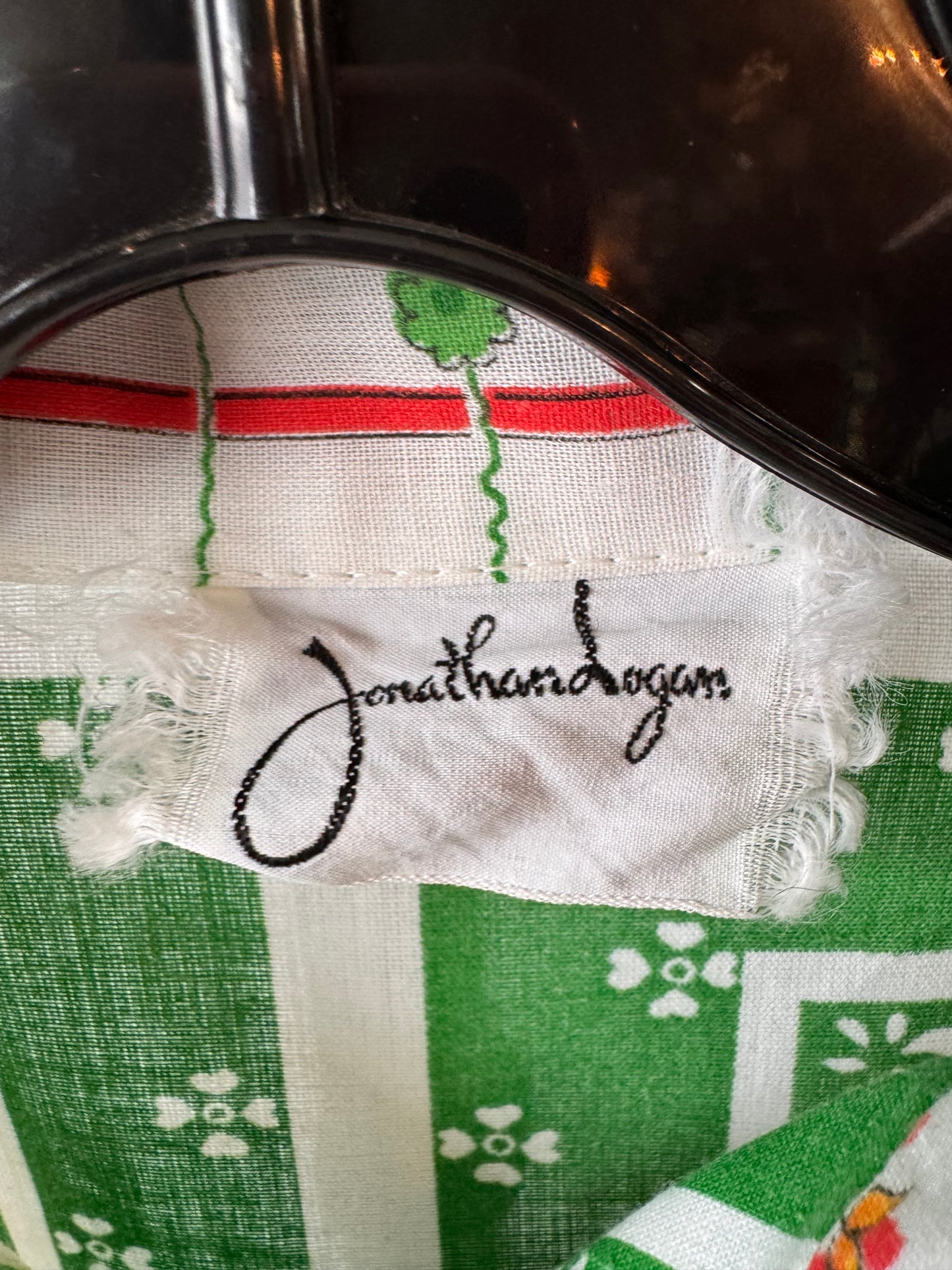 1970s Green Orange & White Point Collar Shirt