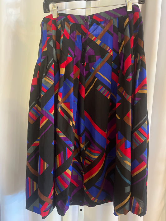 1980s Jaeger Multicolor Skirt