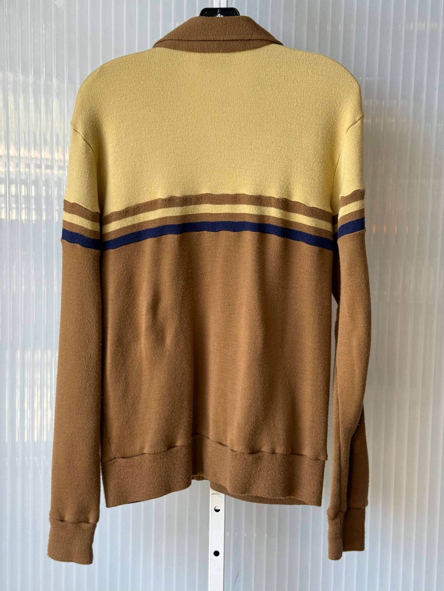 1970s Tan & Brown Striped Tennis Jacket