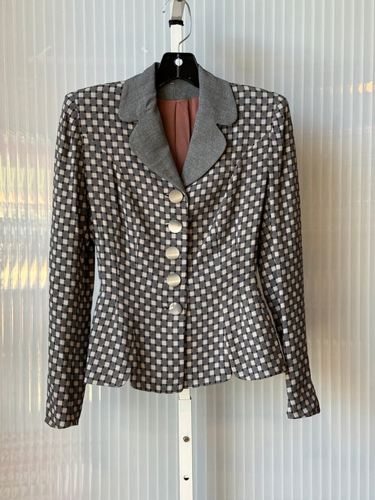 1940s Gray Checkered Blazer