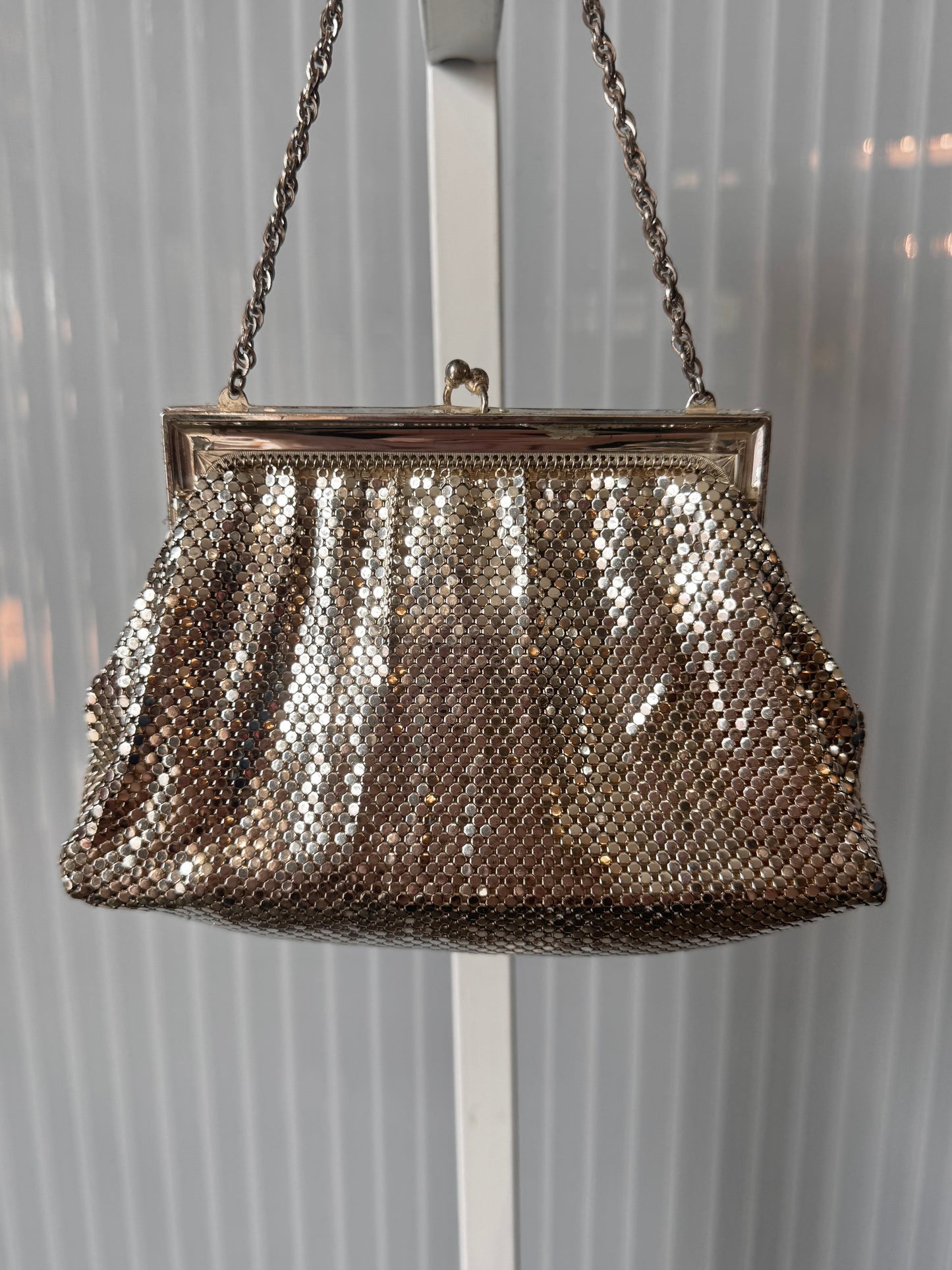 1940s Silver Mesh Clutch Purse