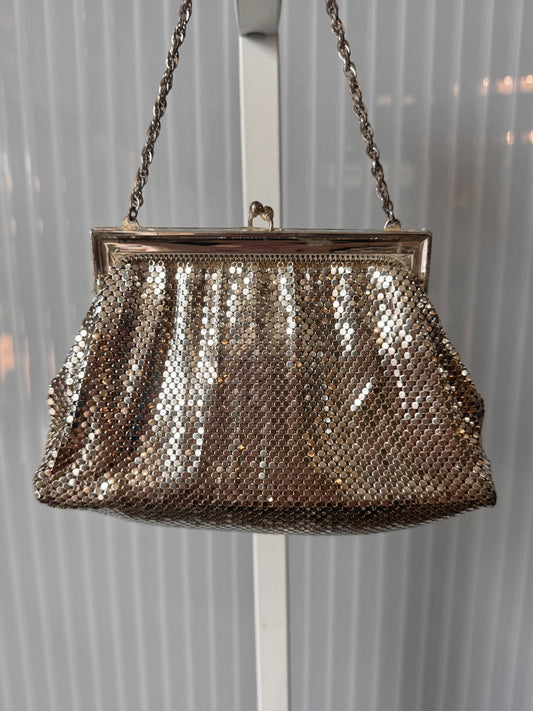 1940s Silver Mesh Clutch Purse
