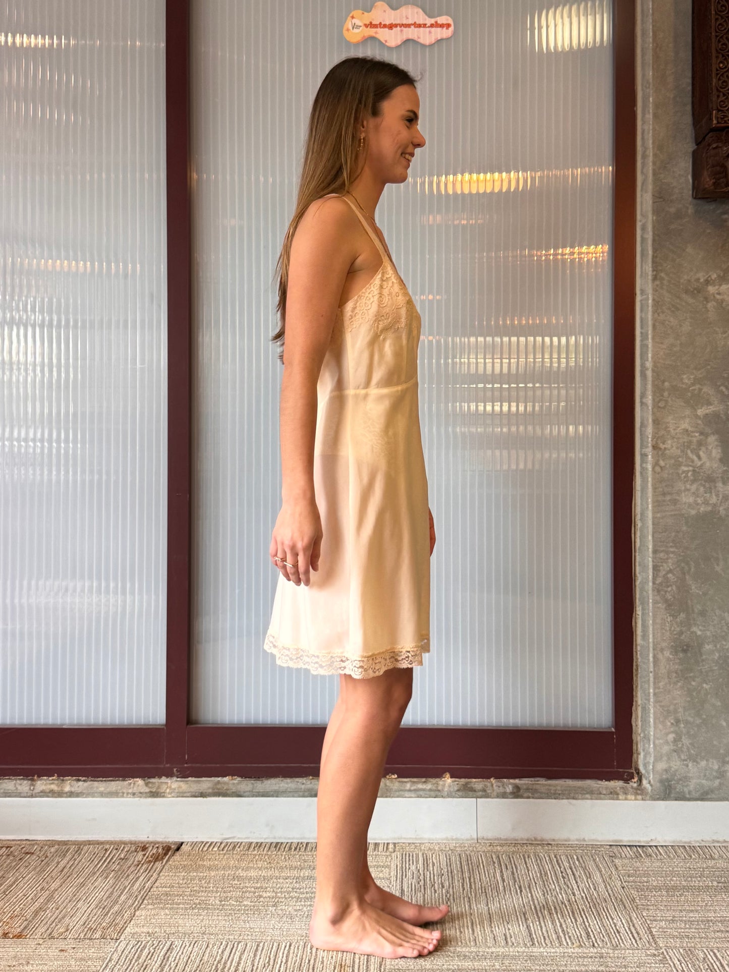 1960s B. Altman & Co. Cream Pink Slip