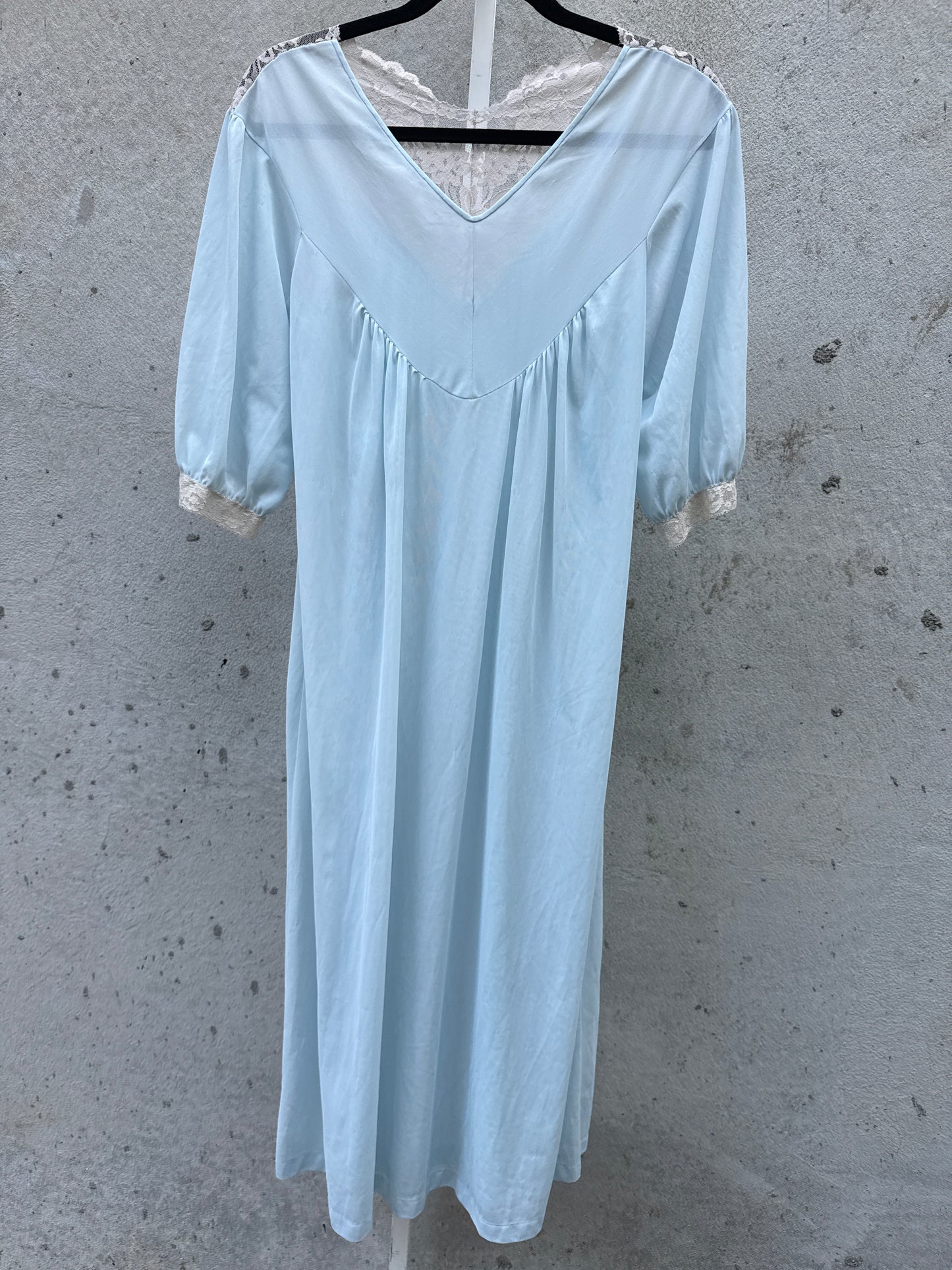 1960s Light Blue Nightgown W/ Lace Details