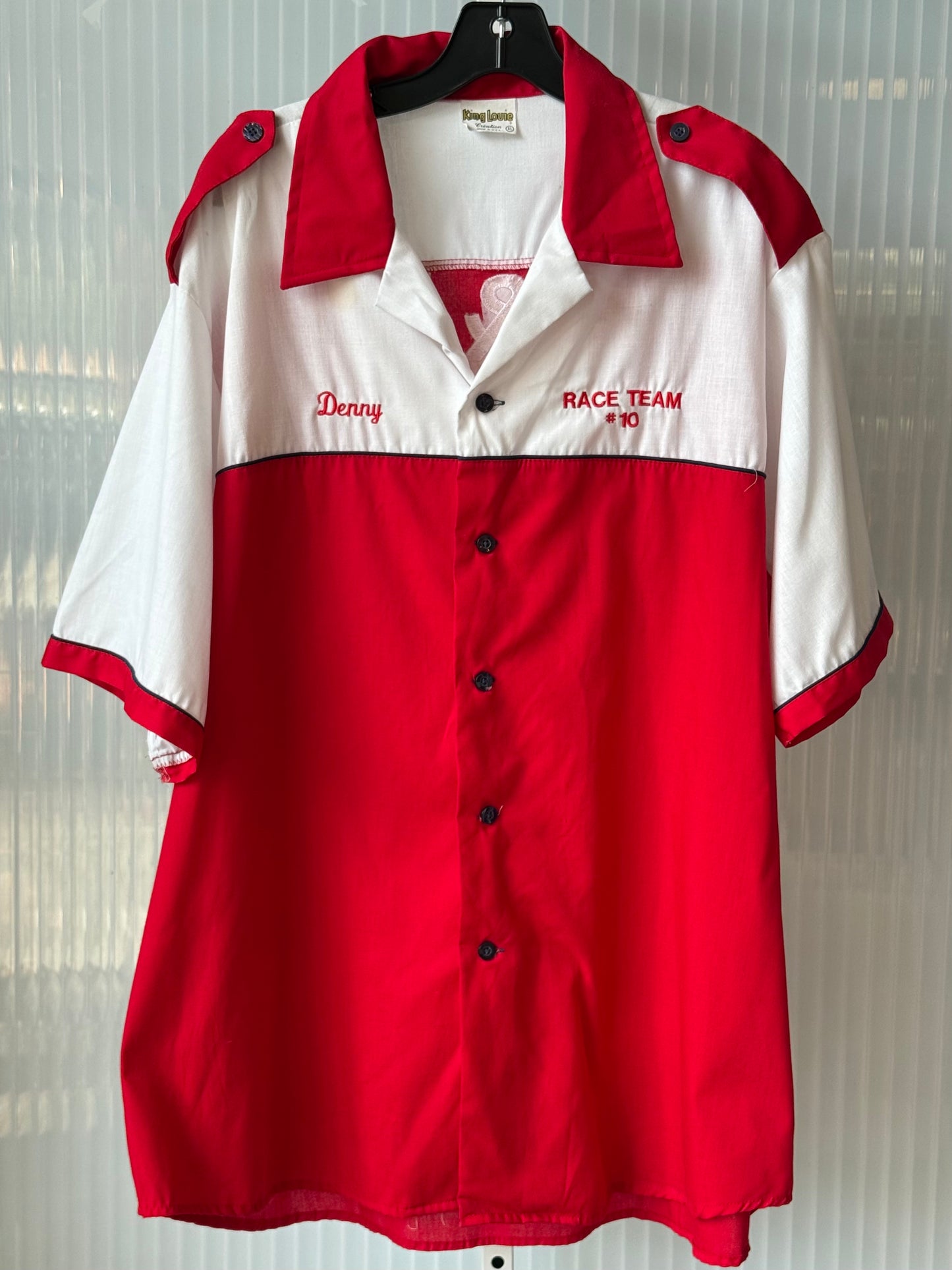 1980s Red & White Race Team Button-Up Shirt