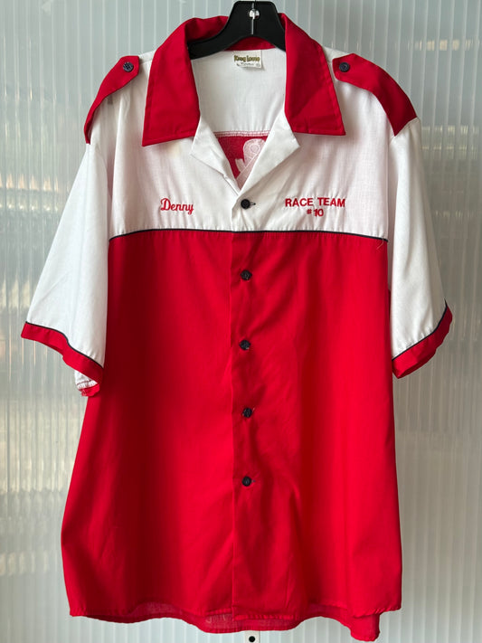 1980s Red & White Race Team Button-Up Shirt