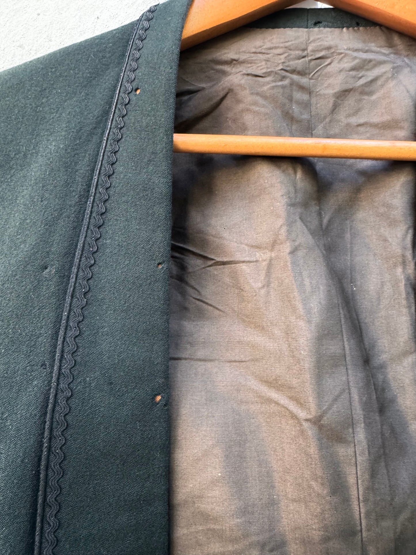 Edwardian Green & Black Tailcoat Vest & Pants Set