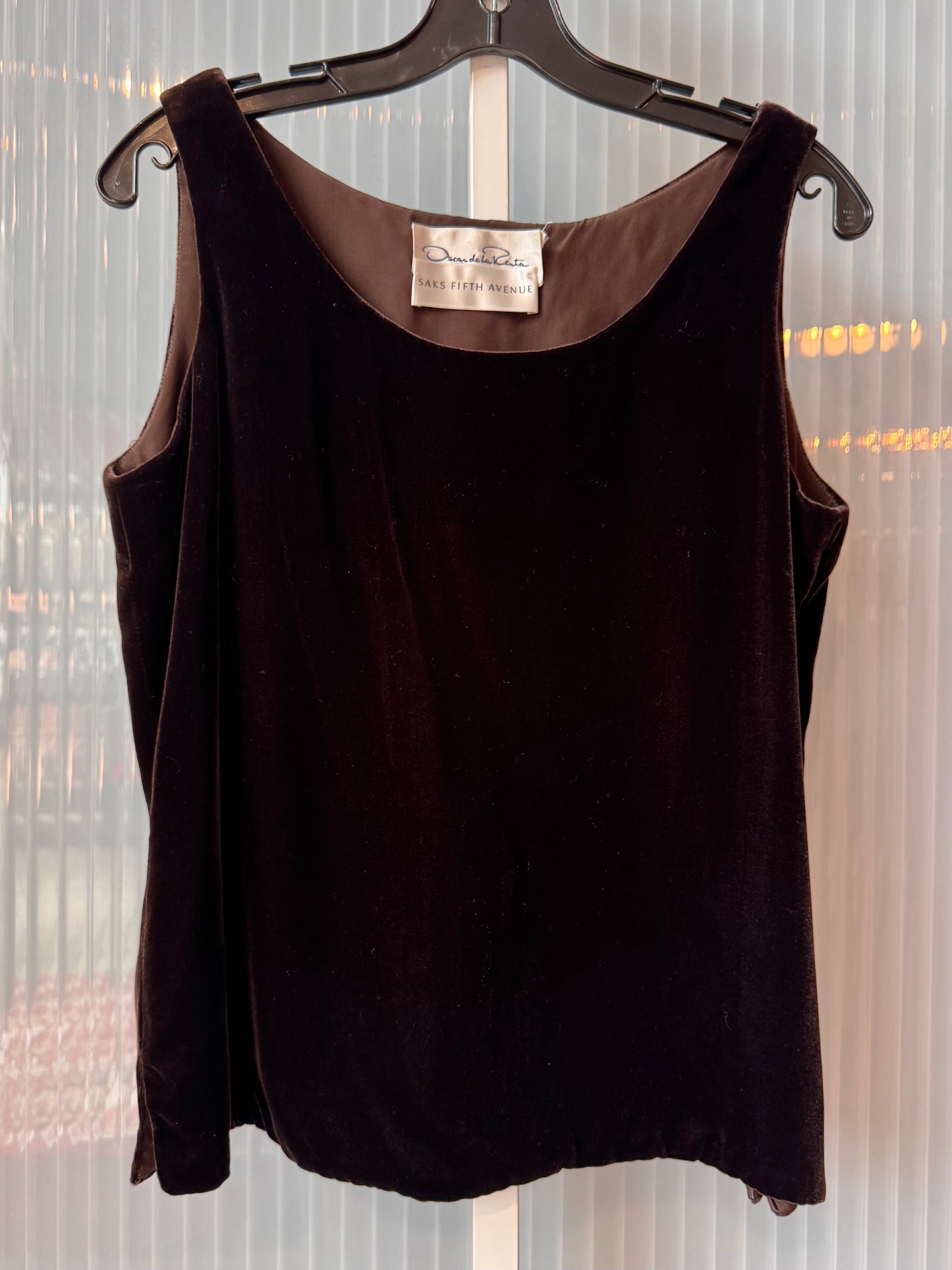 1990s Oscar de la Renta Velvet Tank Top