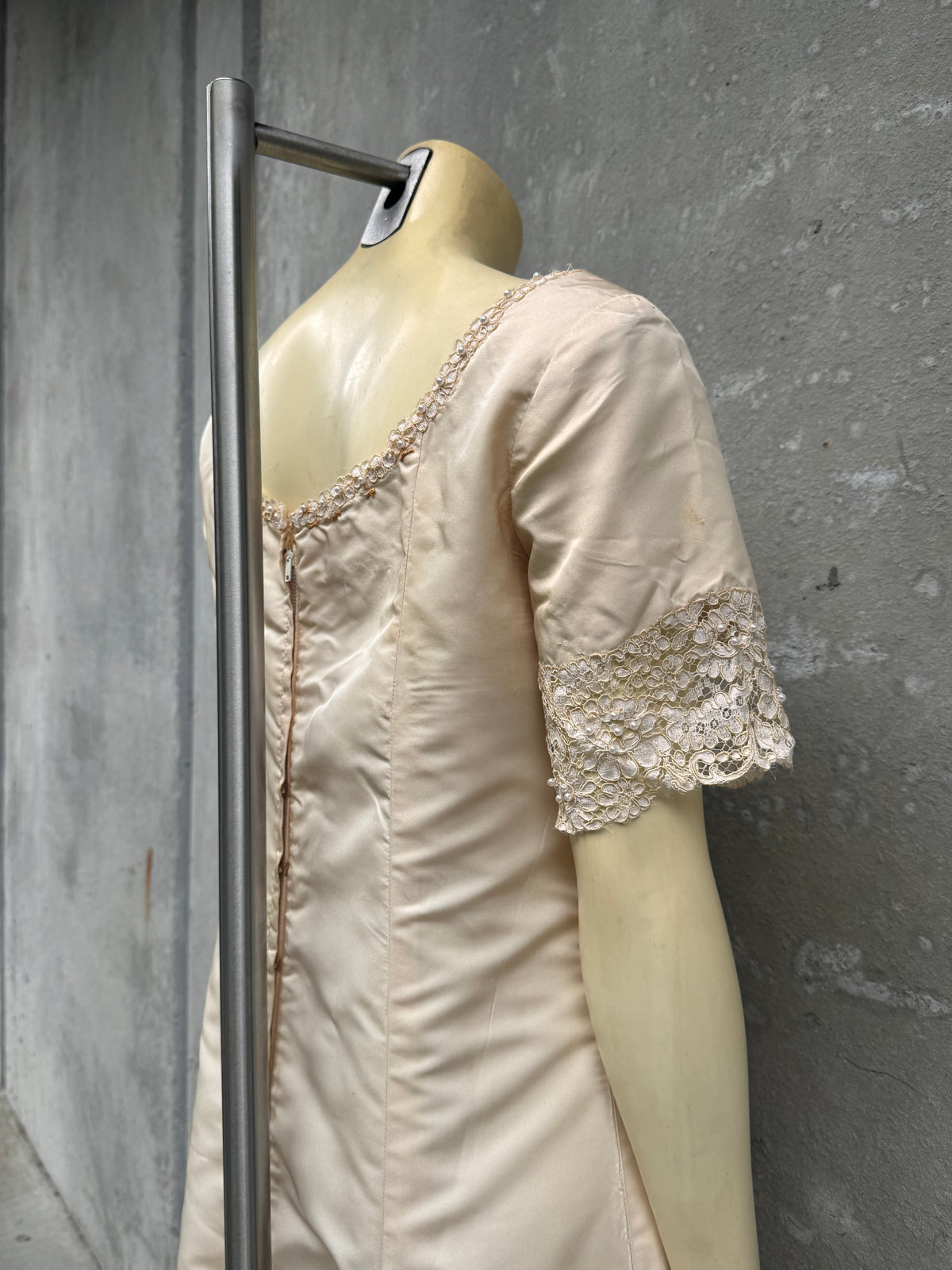 1960s Cream Wedding Dress