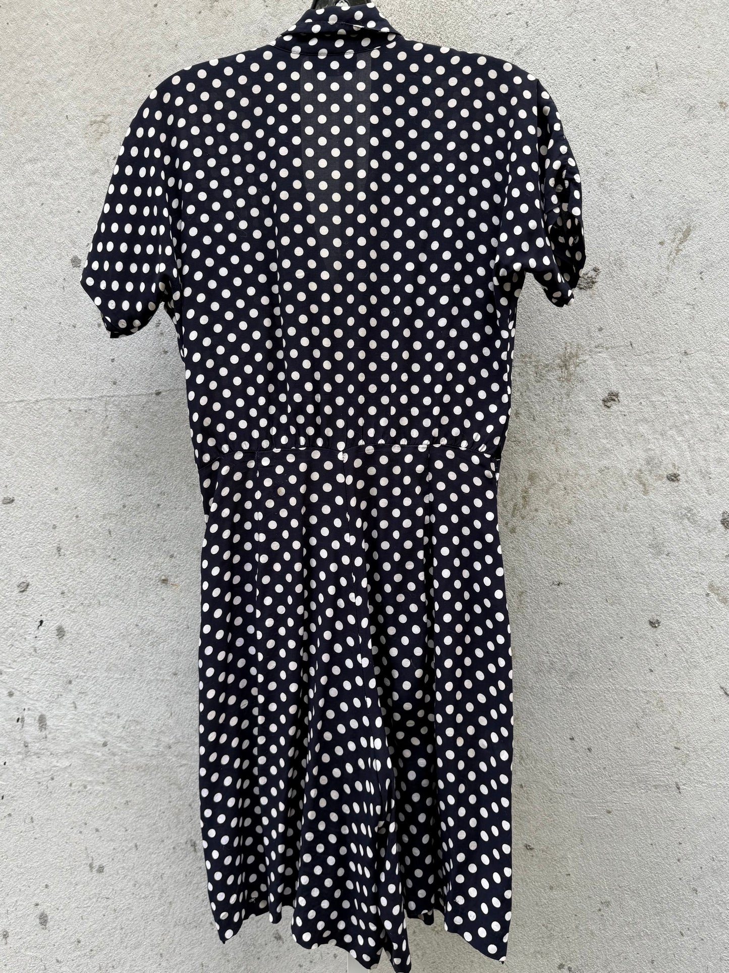 1980s Navy & White Polka Dot Romper