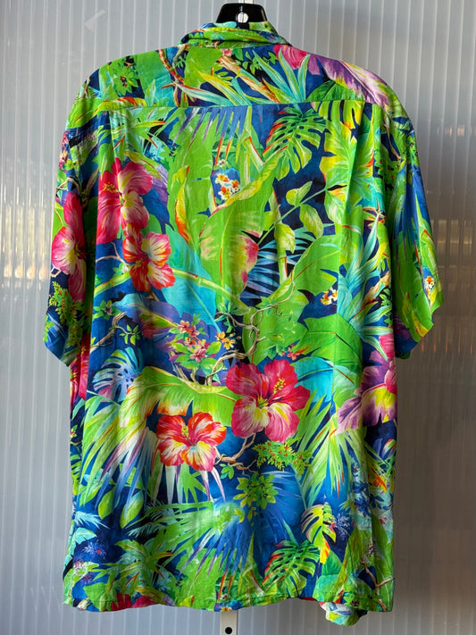 2000s Polo Hawaiian Jungle Print Collared Shirt