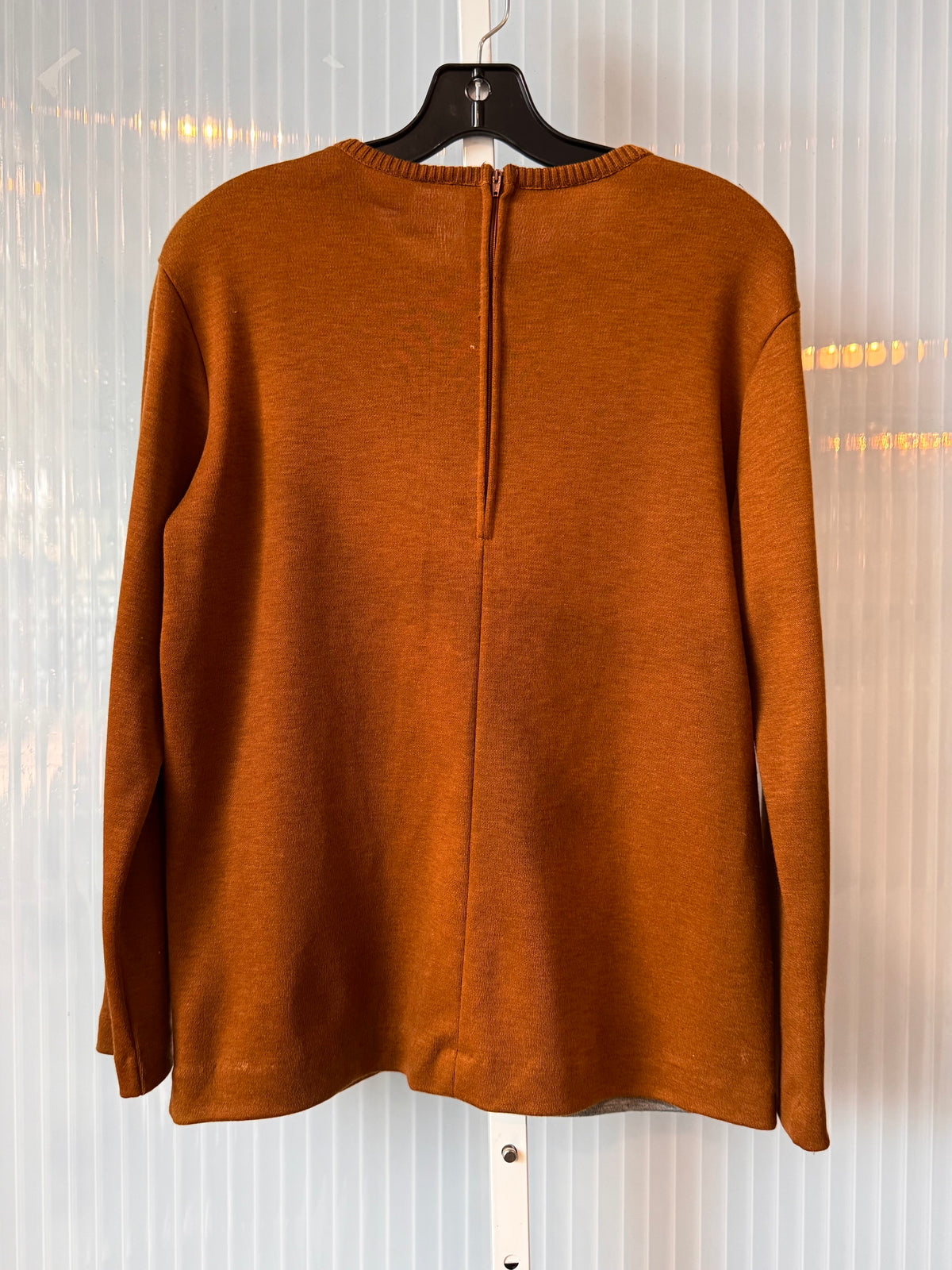 1970s Gray & Burnt Sienna Sweater Top