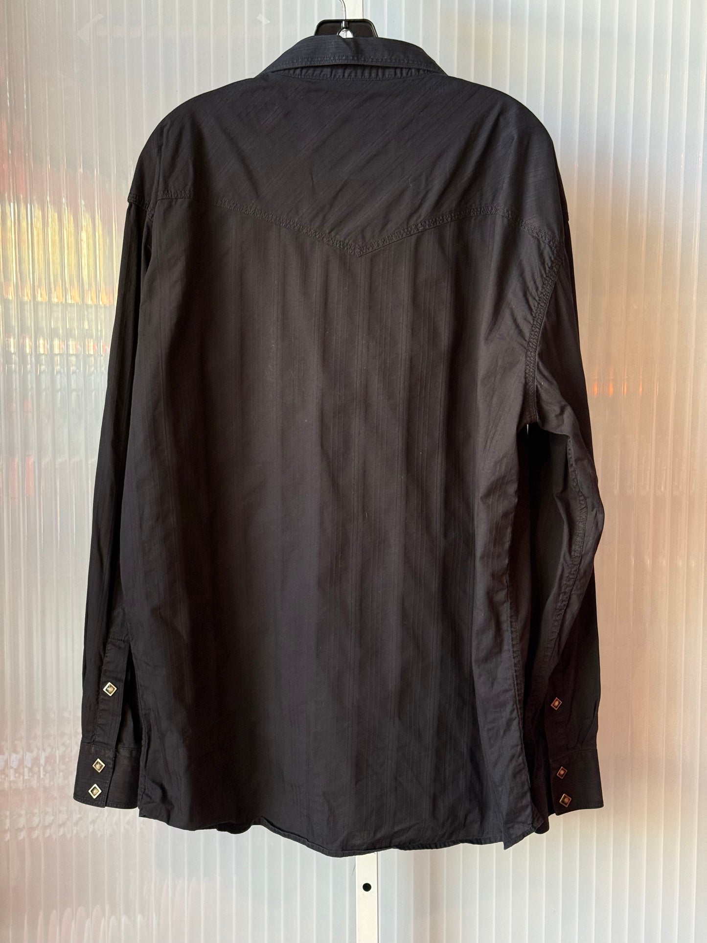 Black Western Style Snap-Up Larry Mahan Shirt