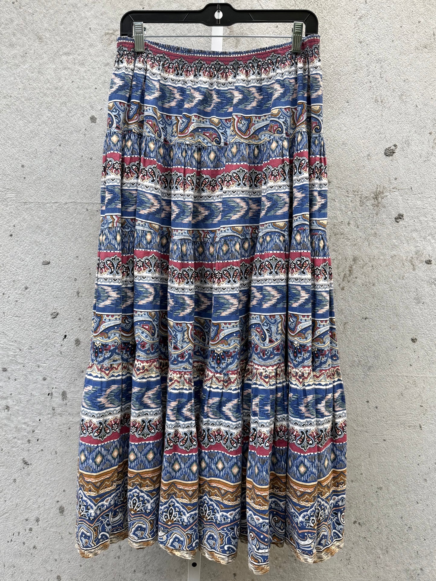 1970s Cotton Southwestern Print Maxi Skirt