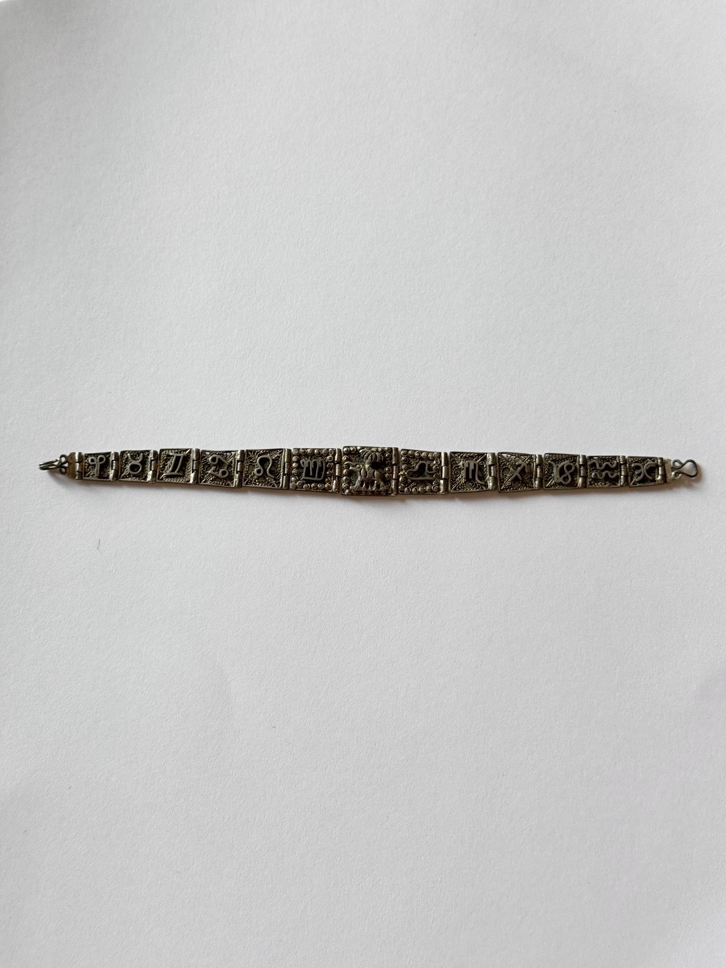 Silver Filligree Zodiac Bracelet