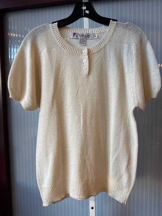 1980s White Short-Sleeve Knit Shirt