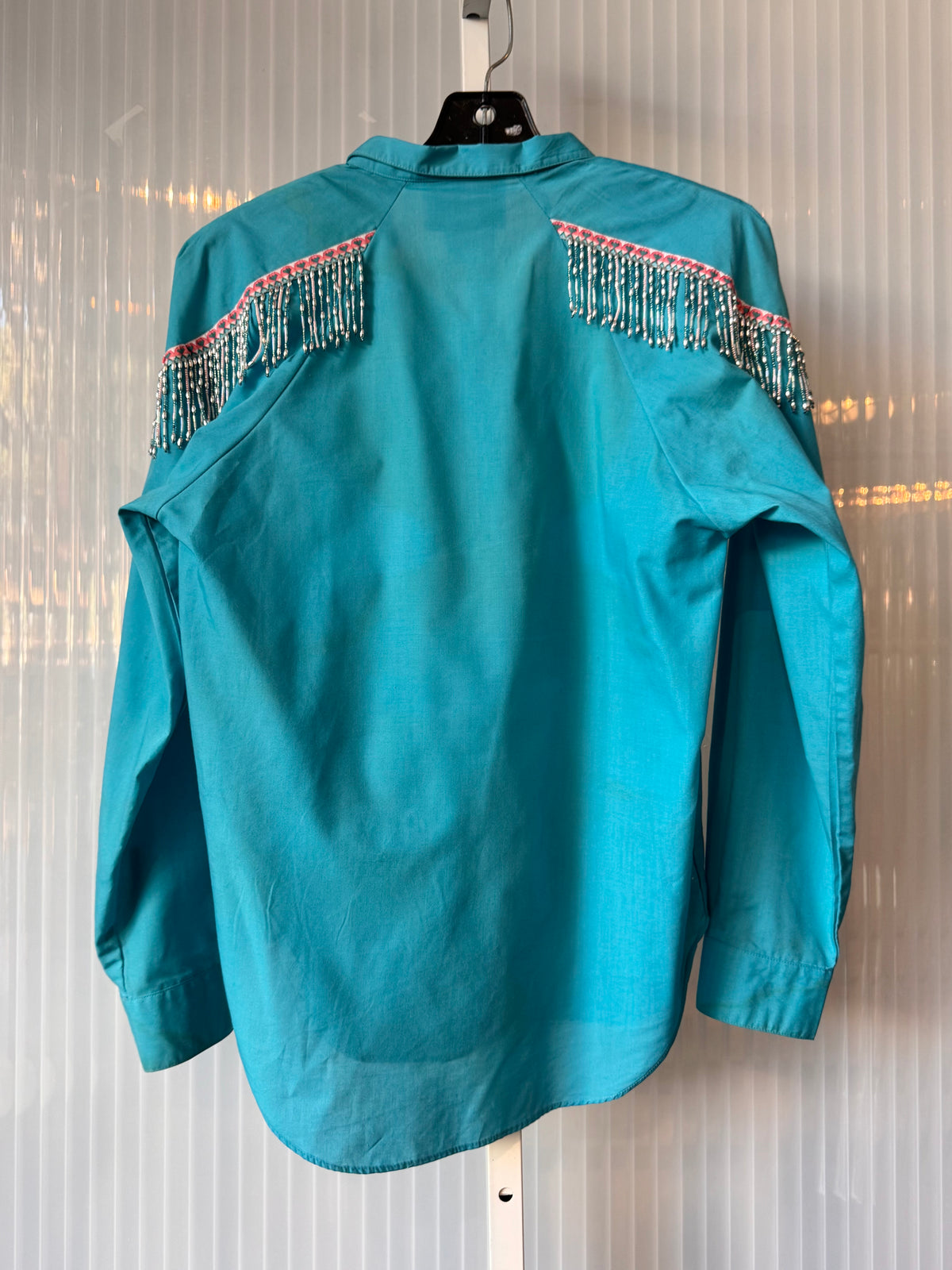 1990s Wrangler Blue Western Button-Up Shirt
