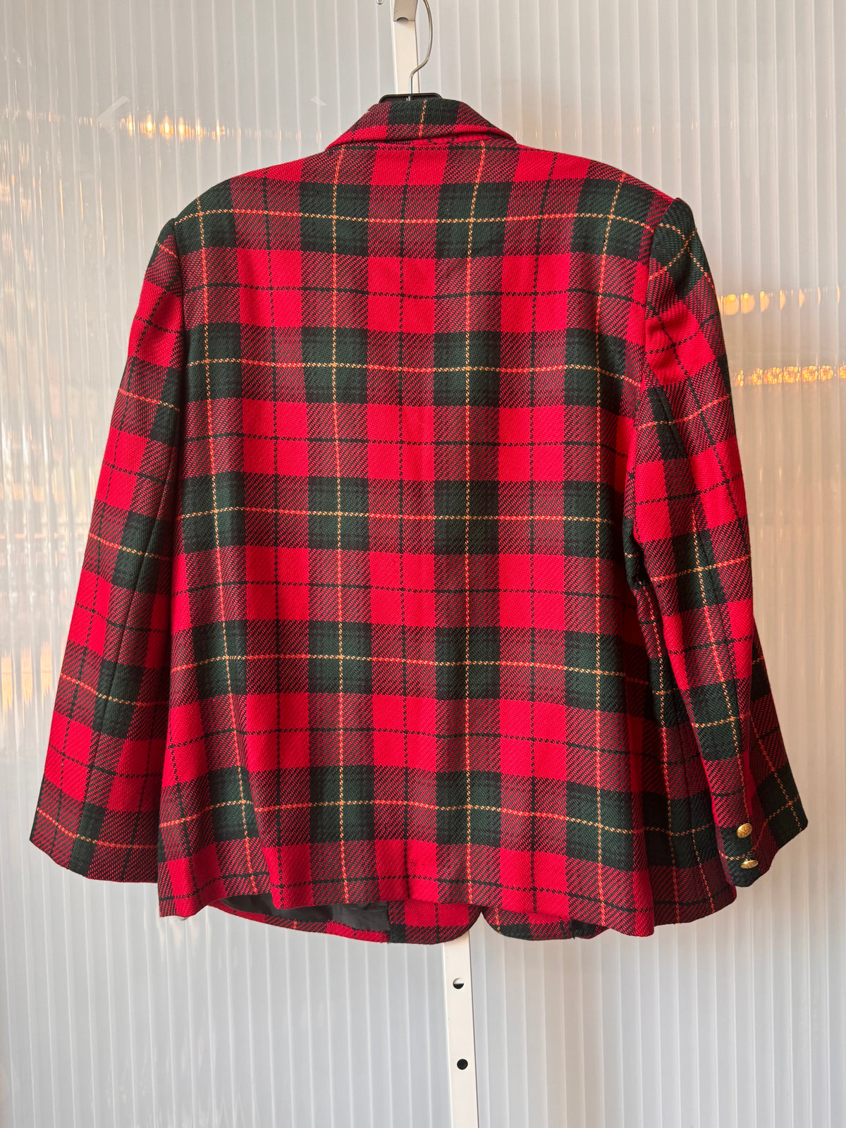 1990s Red & Green Plaid Blazer