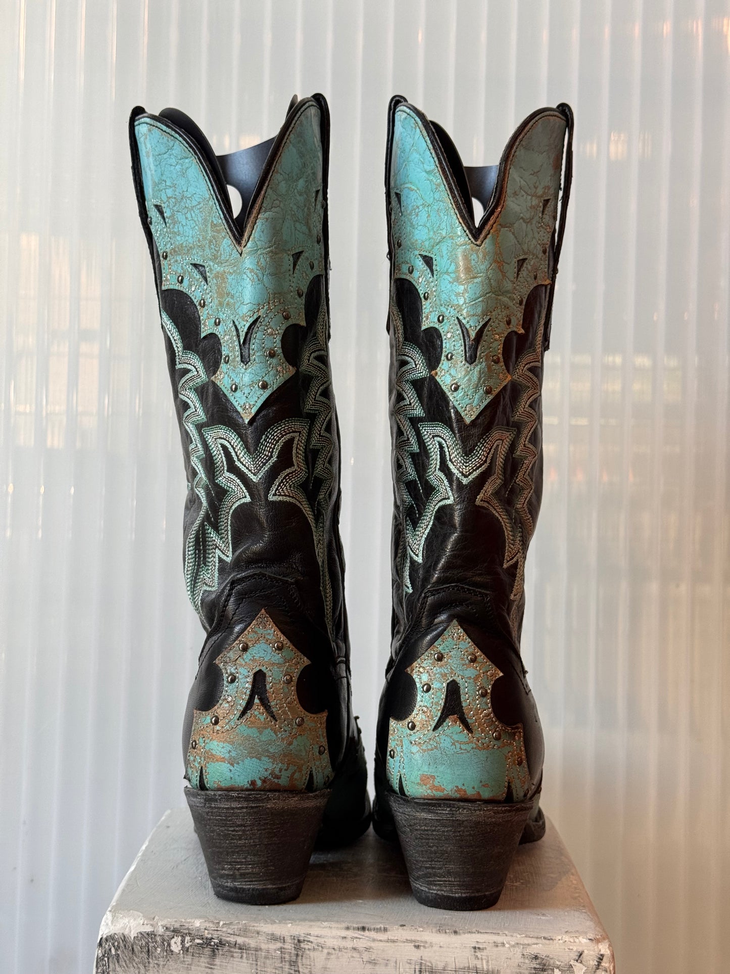 Dan Post Black & Teal Western Boots