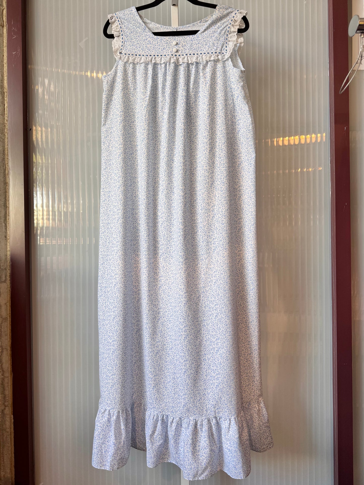 1960s Sears Blue Floral Nightgown