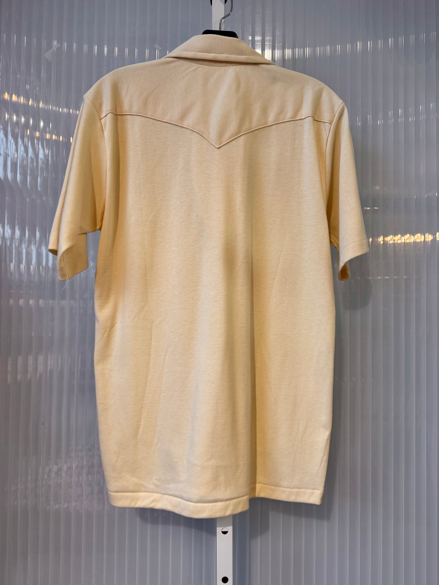 1970s Pale Yellow Western Quarter Button-Up Shirt