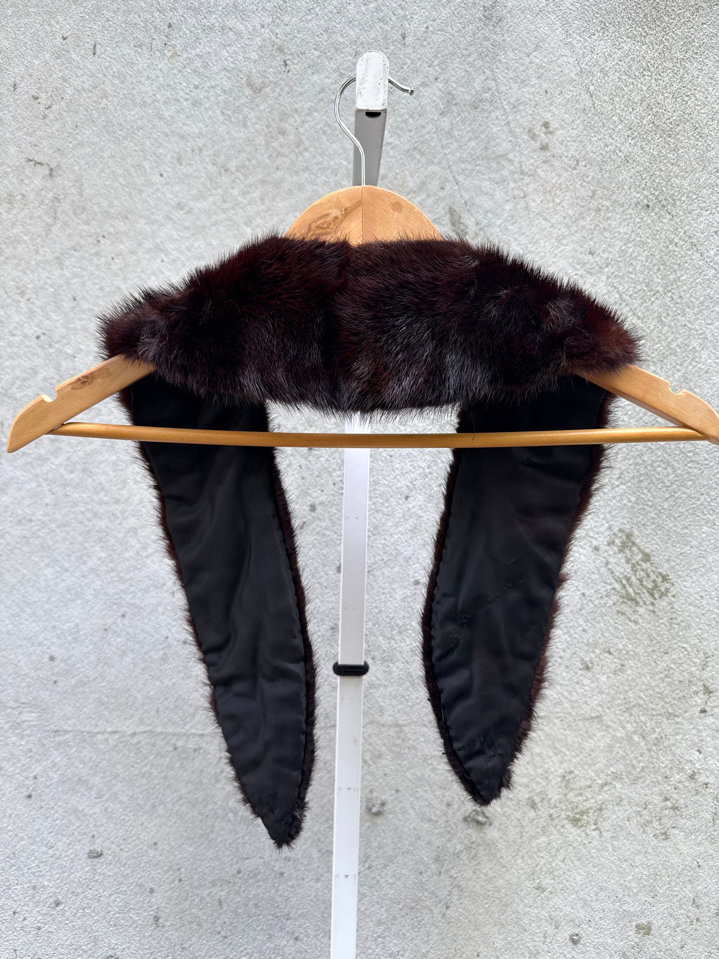 Dark Brown Lined Mink Fur Collar