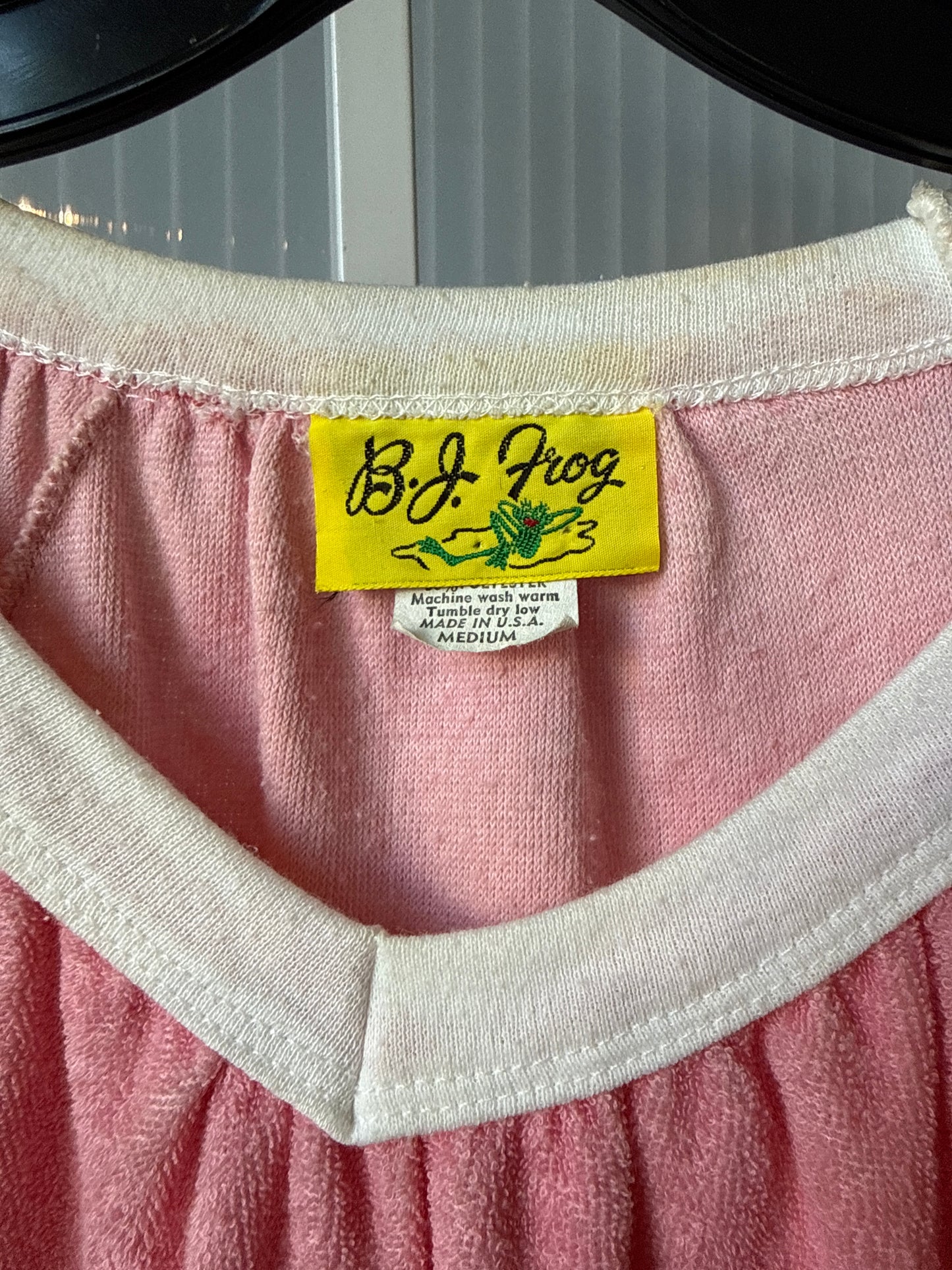 1980s Pink Terrycloth Top