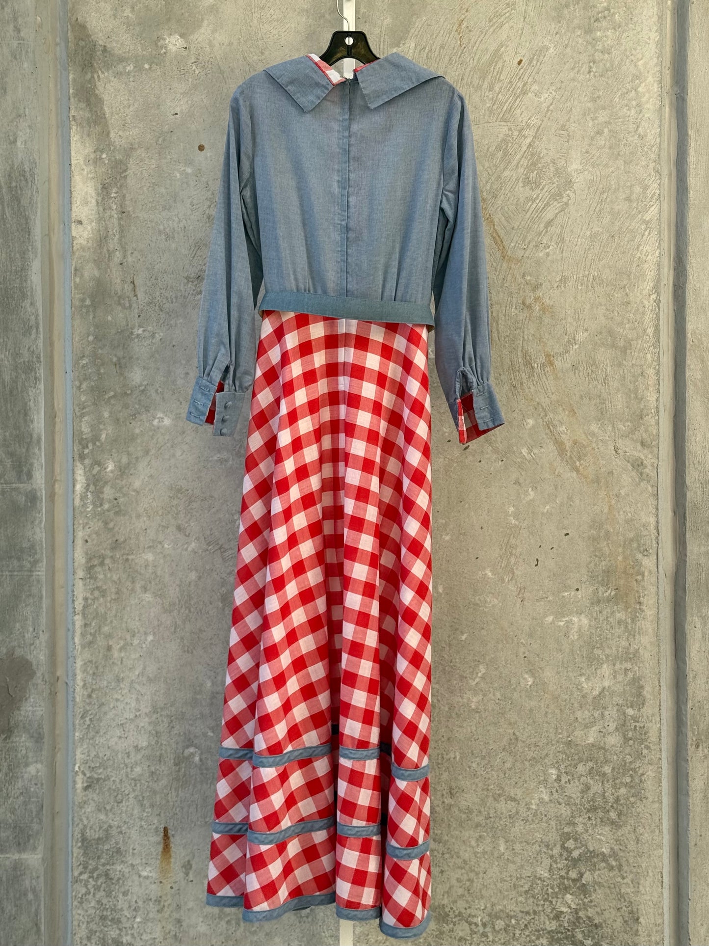 1970s Red, White, & Blue Gingham Dress