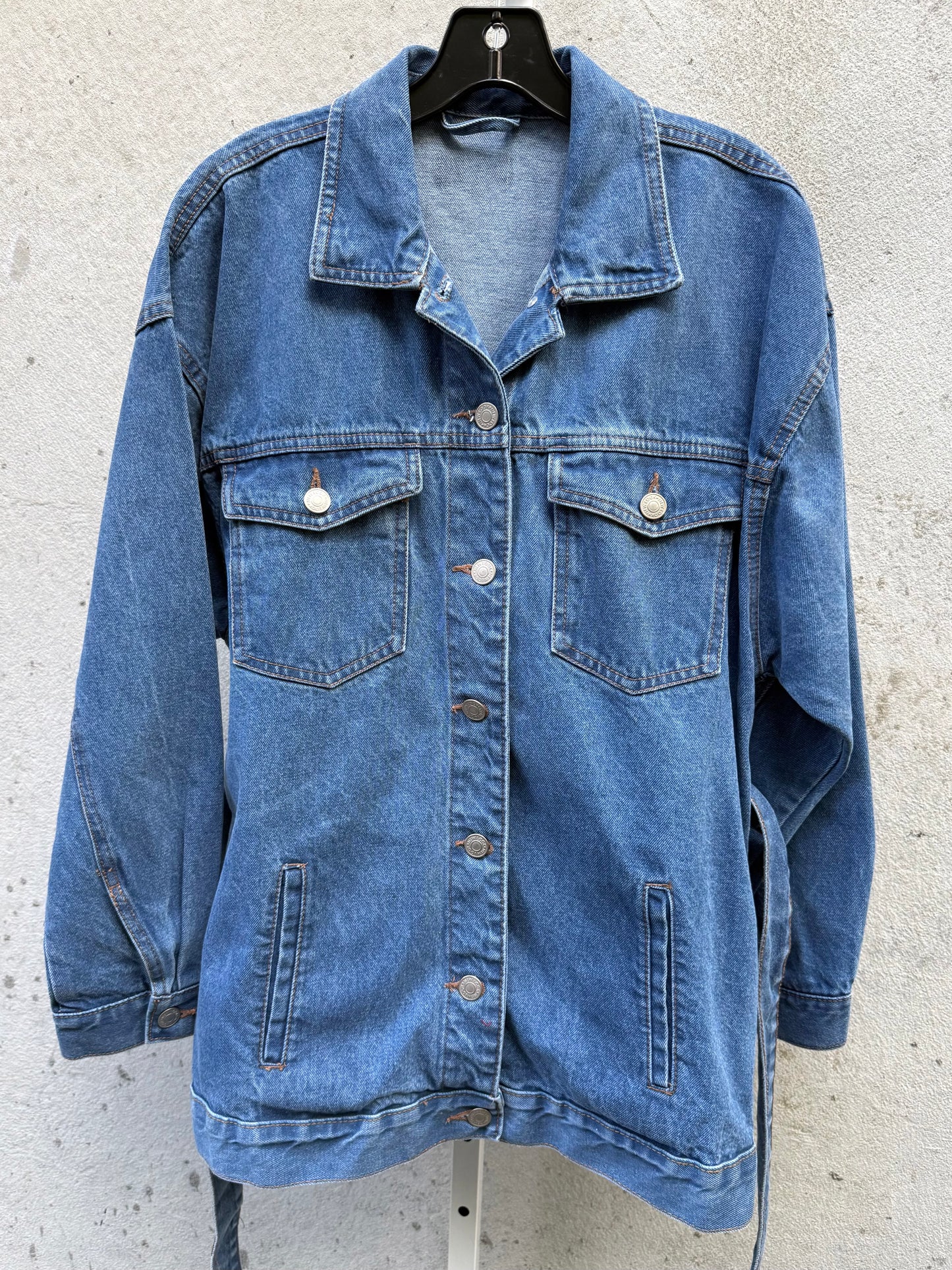 Denim Jacket with Waist Sash