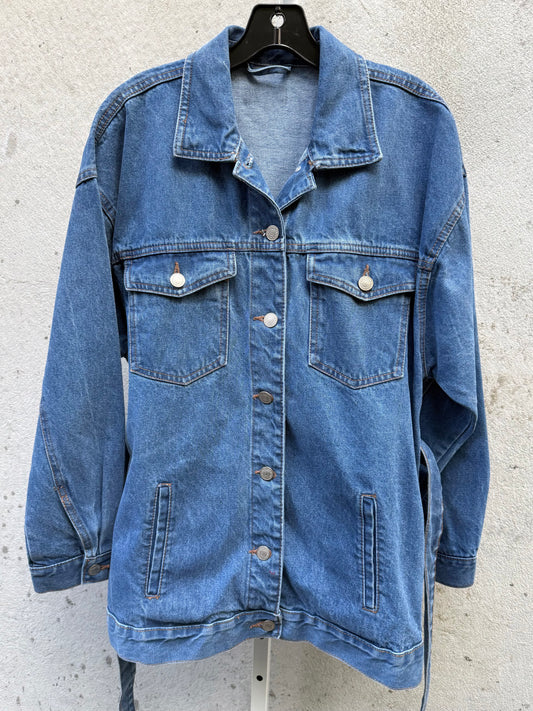 Denim Jacket with Waist Sash